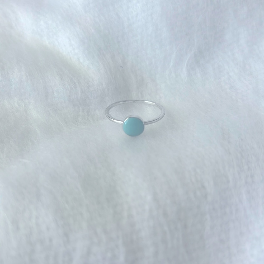 Pretty Silver ring either blue stone